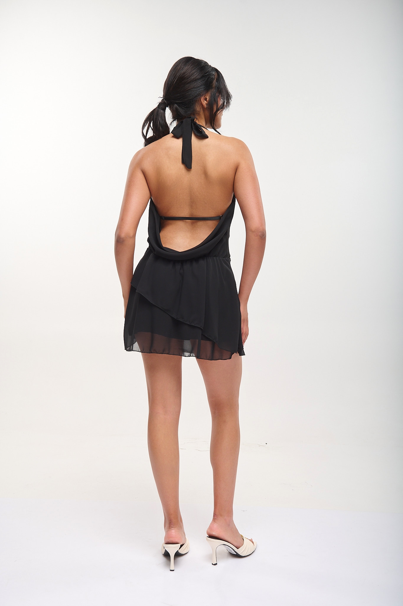 Short Draped Chiffon Dress