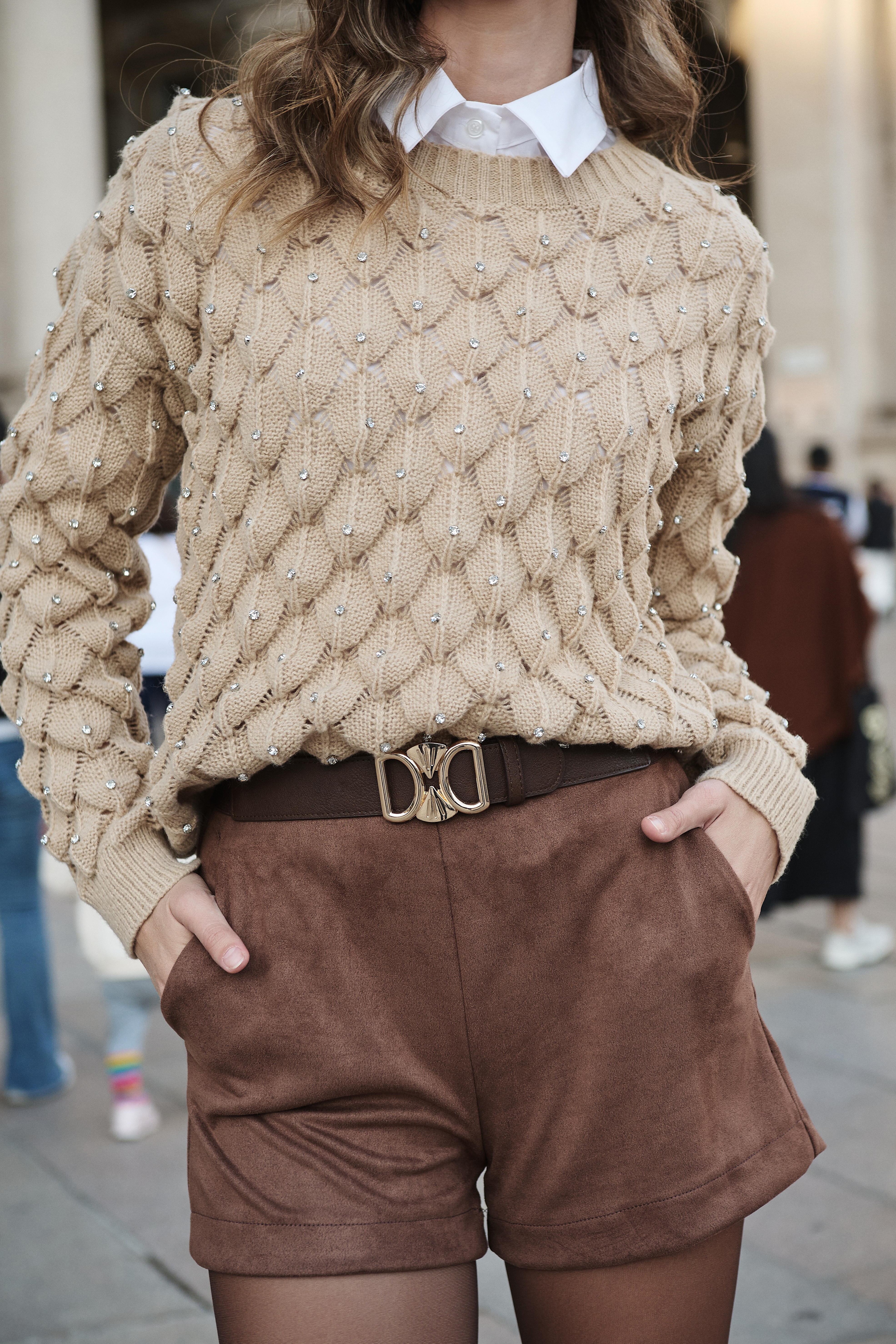 Σόρτς Suede Με Φερμουάρ Πλάι