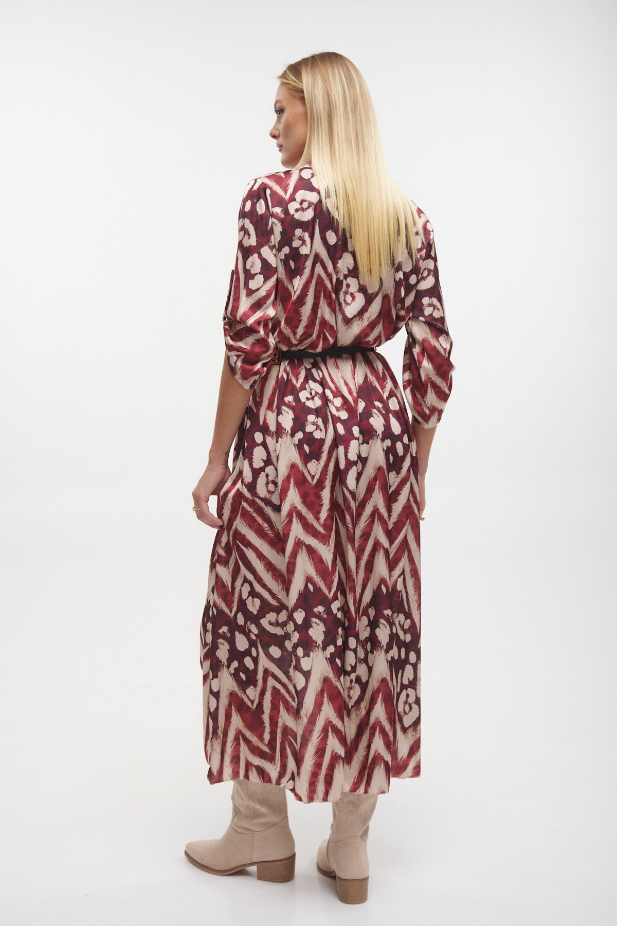 Buttoned Flowered Maxi Shirt