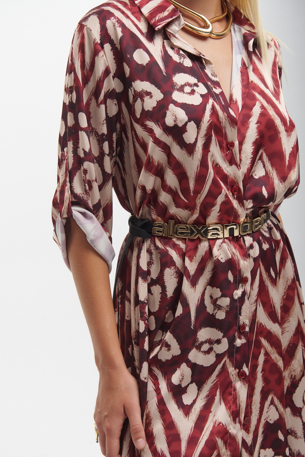 Buttoned Flowered Maxi Shirt