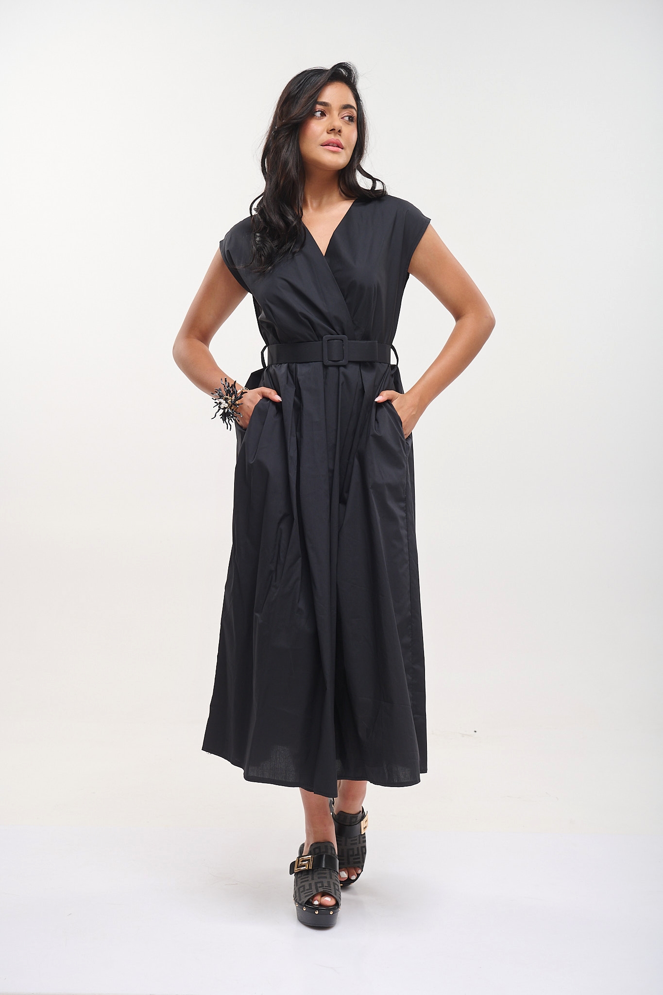 Midi Dress With Belt