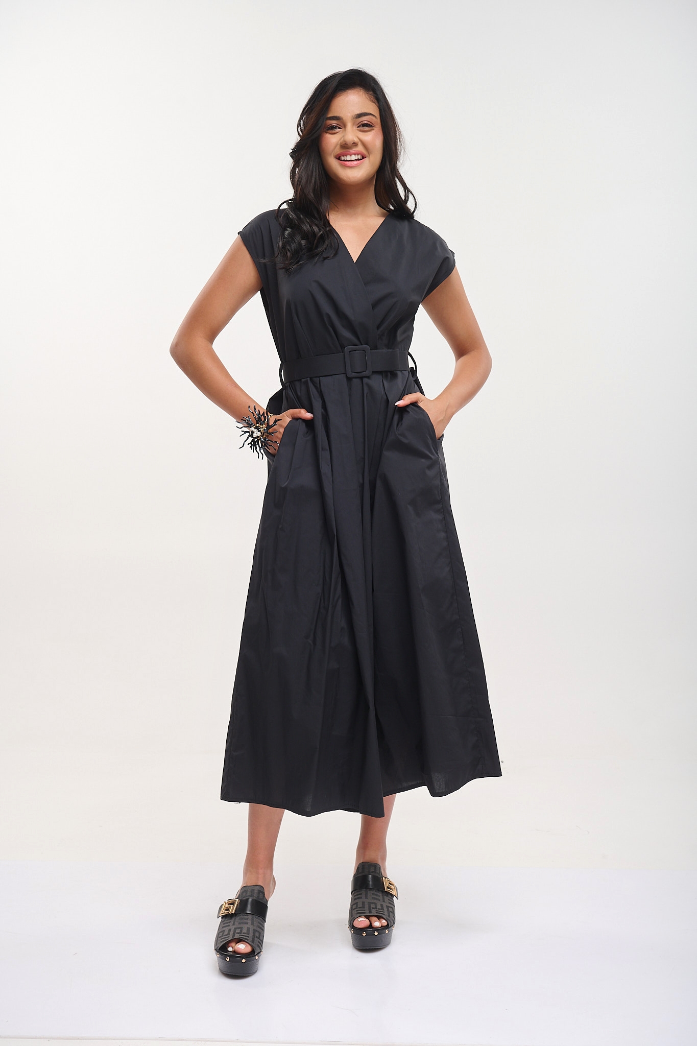 Midi Dress With Belt