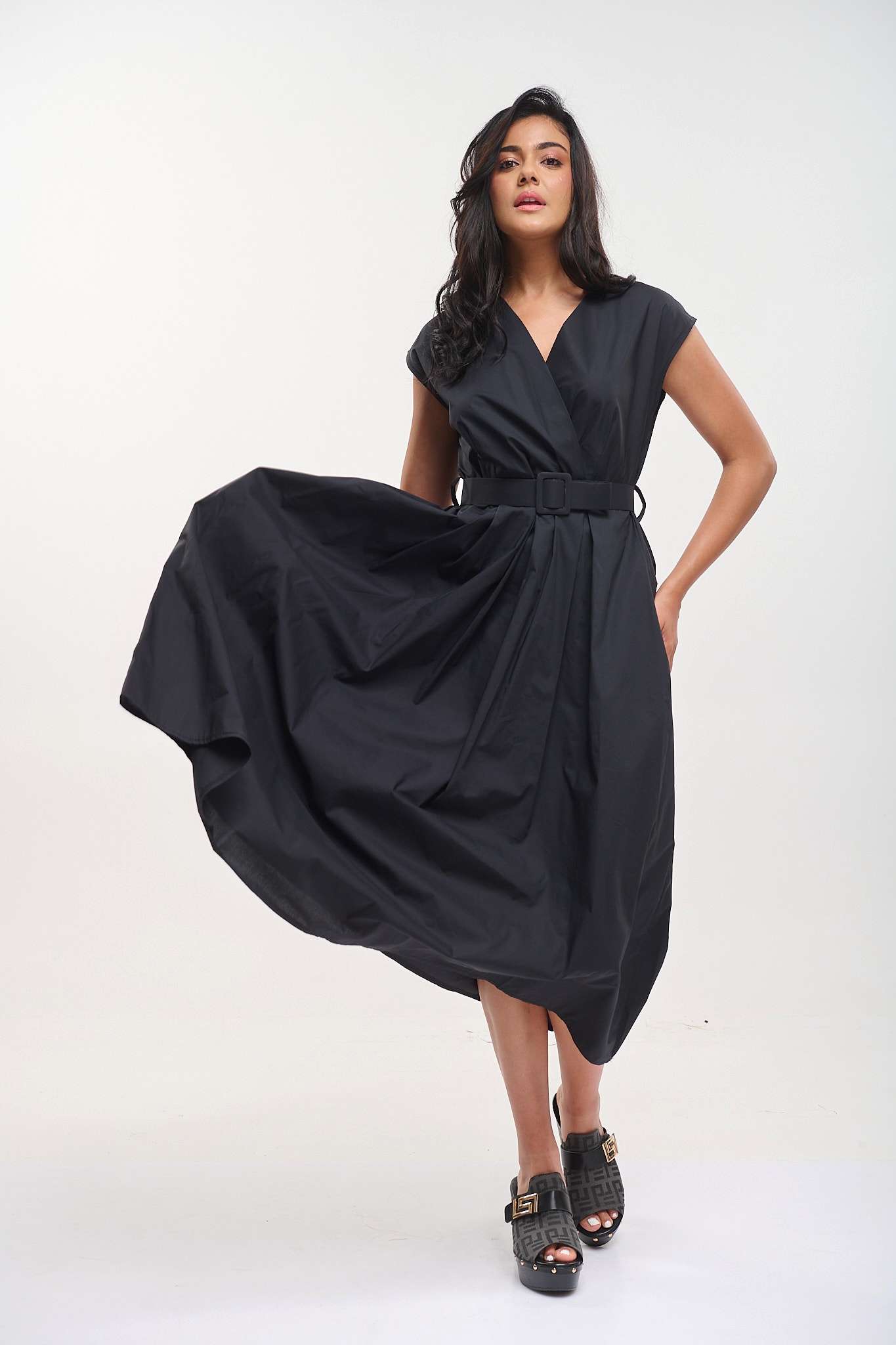 Midi Dress With Belt