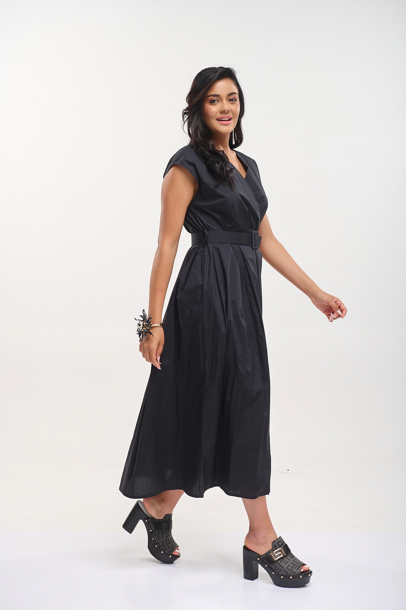 Midi Dress With Belt