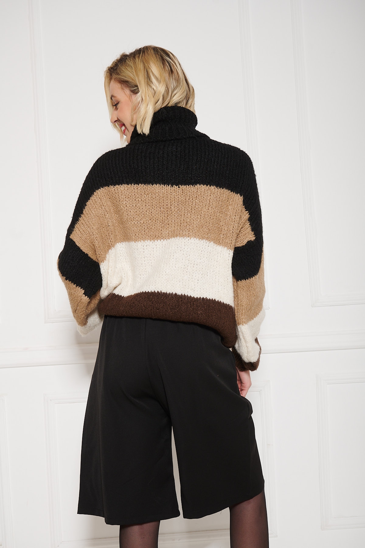 Stripped 4 Colored Turtleneck Sweater