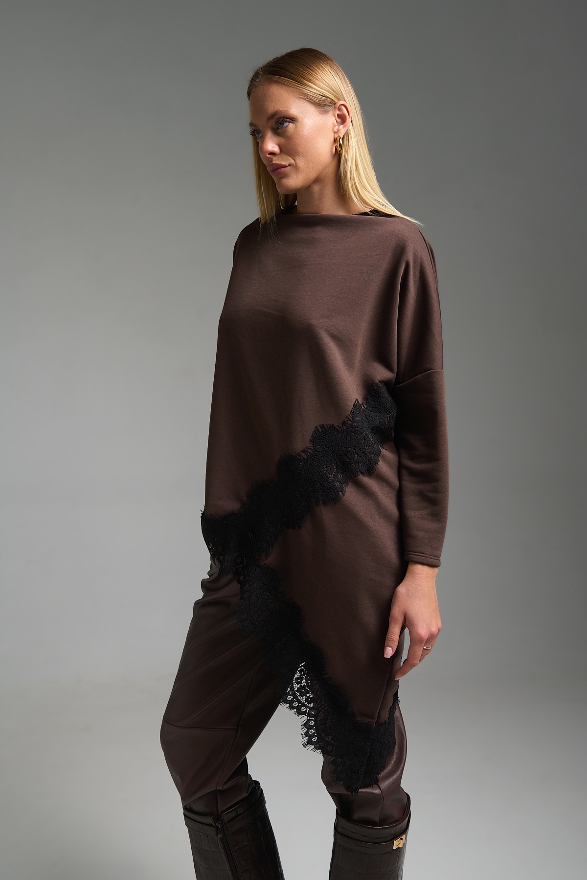 Μπλούζα Φούτερ Μύτη Με Δαντέλα