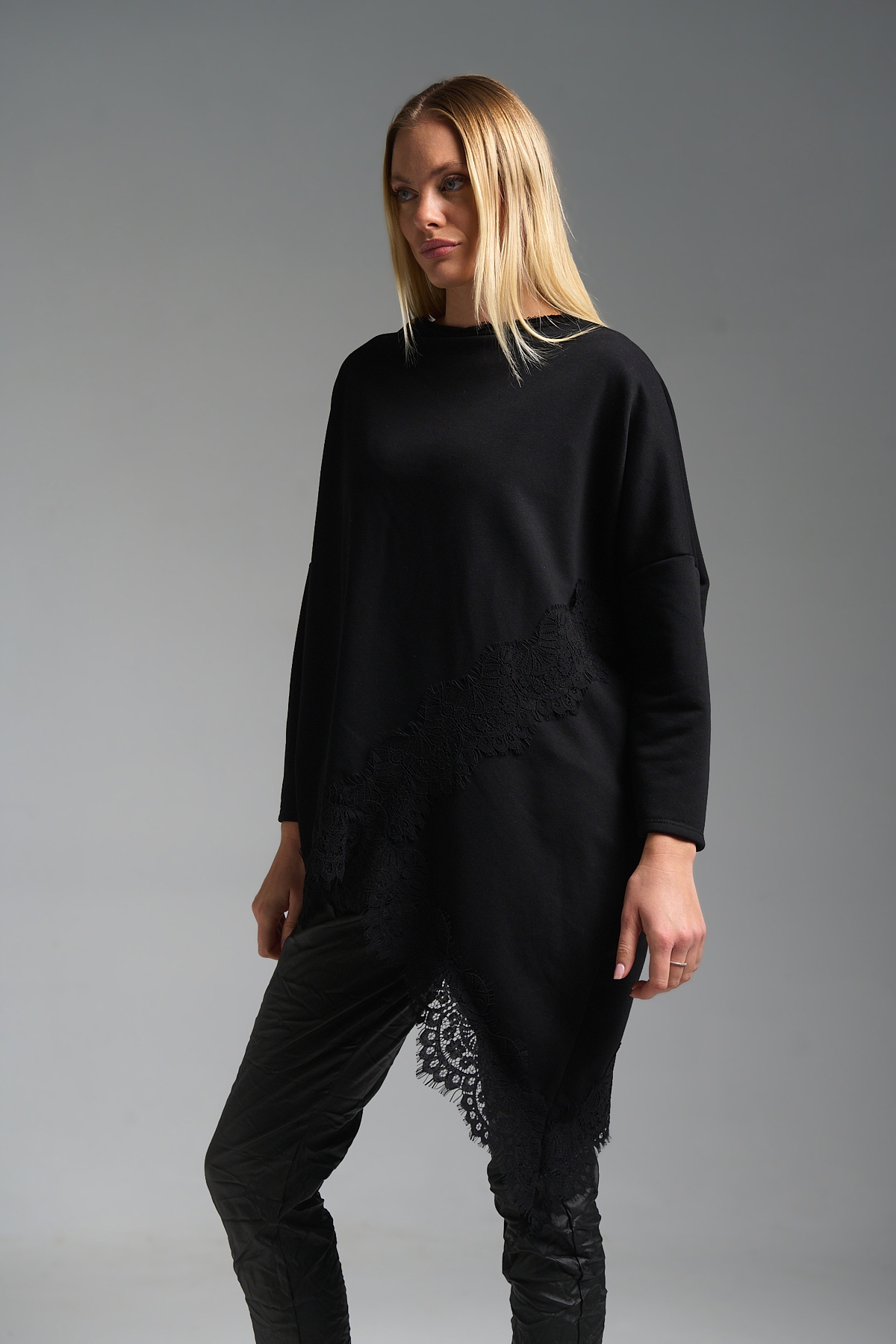 Μπλούζα Φούτερ Μύτη Με Δαντέλα