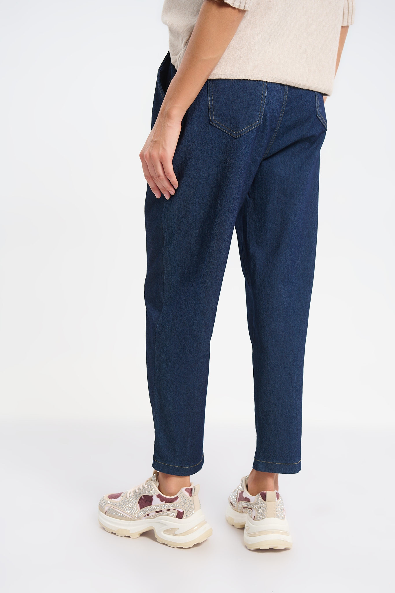 Παντελόνι Τύπου Jeans Με Ζώνη