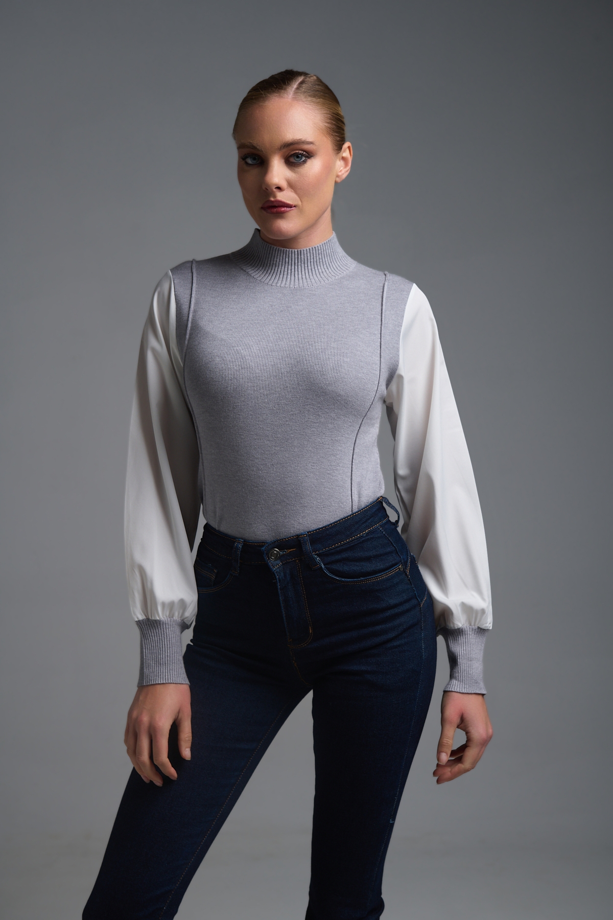 Μπλούζα Πουκάμισο Μανίκι Πλεκτό