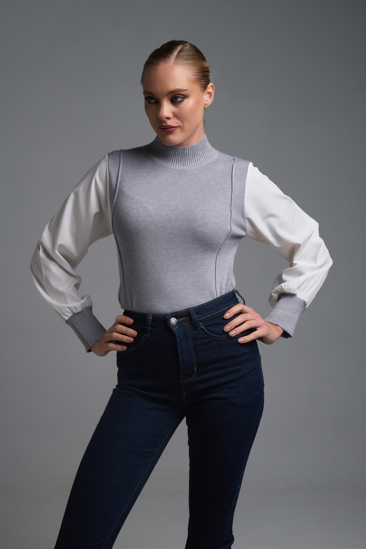 Μπλούζα Πουκάμισο Μανίκι Πλεκτό