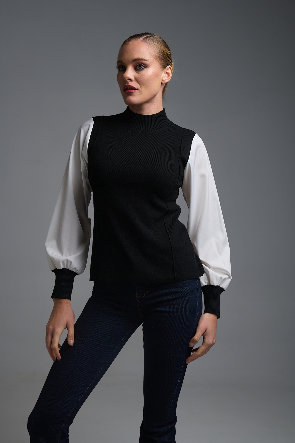 Μπλούζα Πουκάμισο Μανίκι Πλεκτό