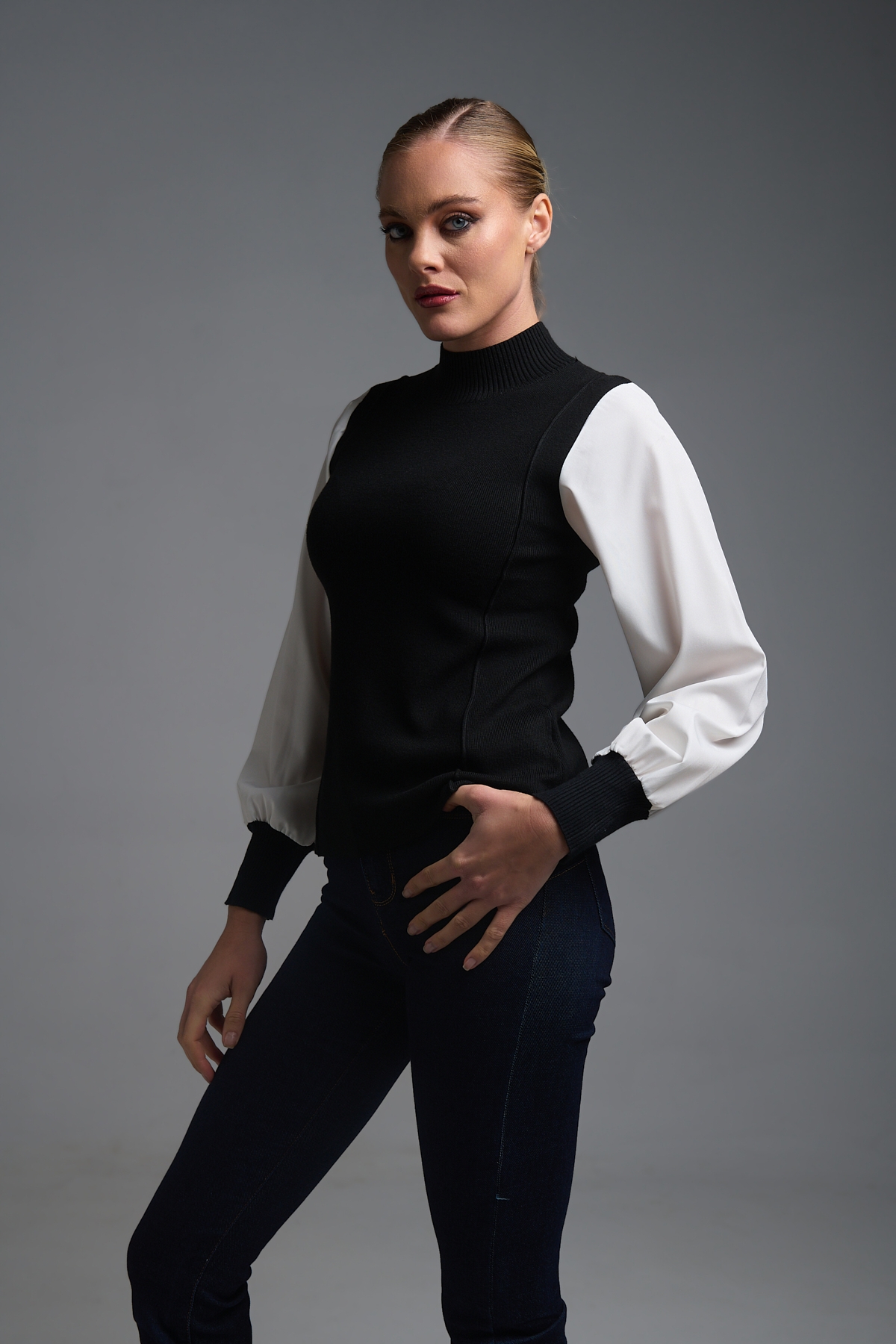 Μπλούζα Πουκάμισο Μανίκι Πλεκτό