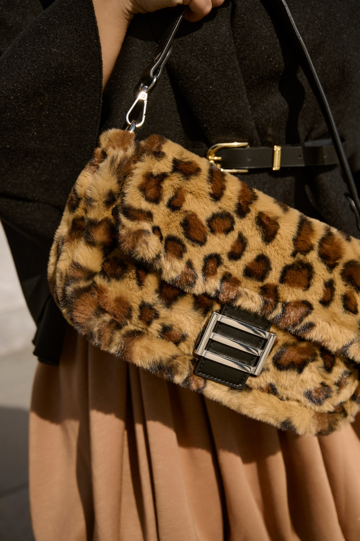 Animal Printed Fur Handbag