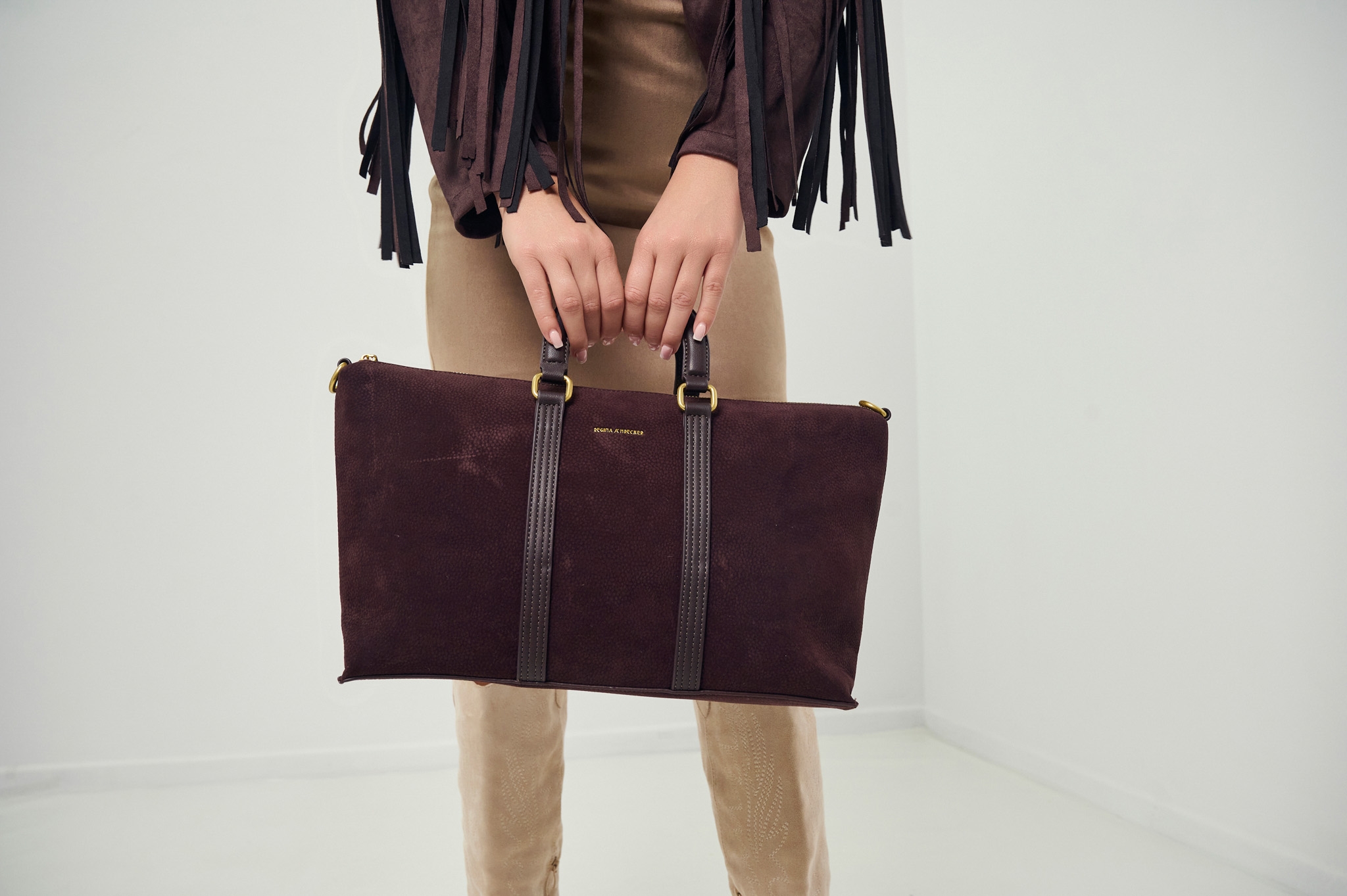 Strapped Suede Bag