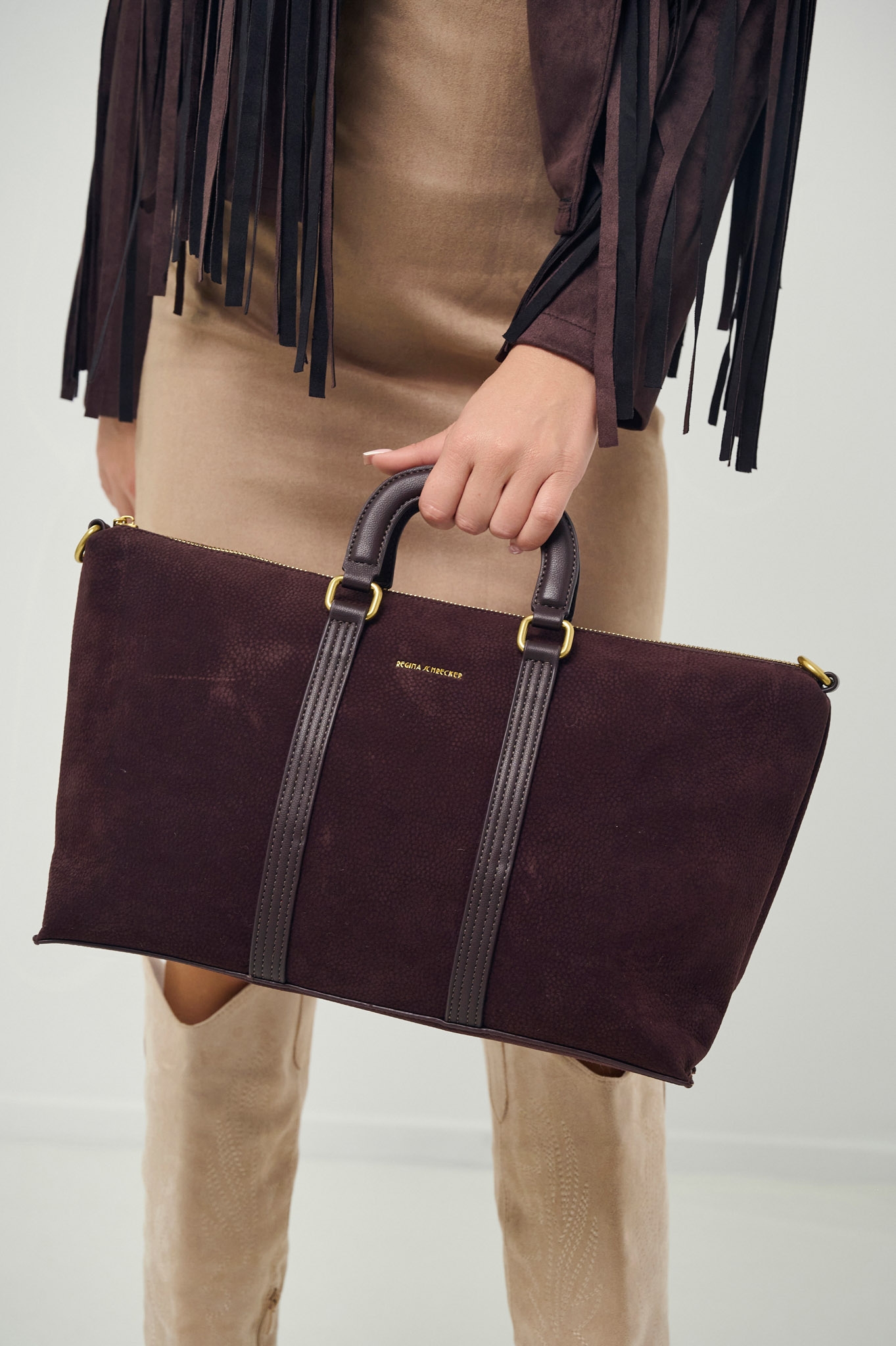 Strapped Suede Bag