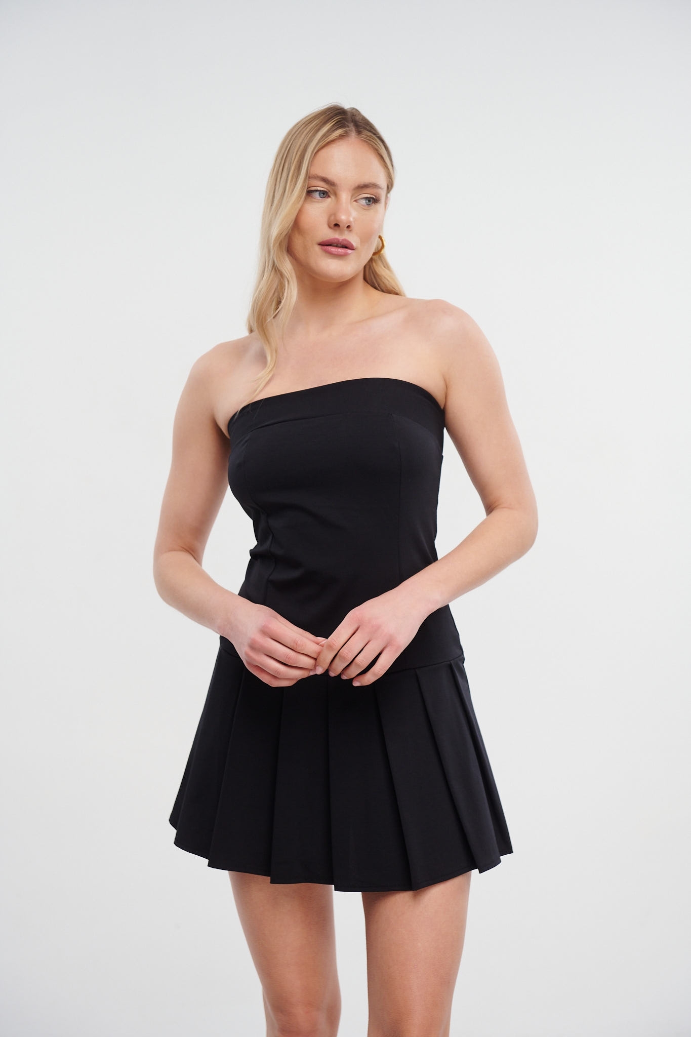 Pleated Bottom Strapless