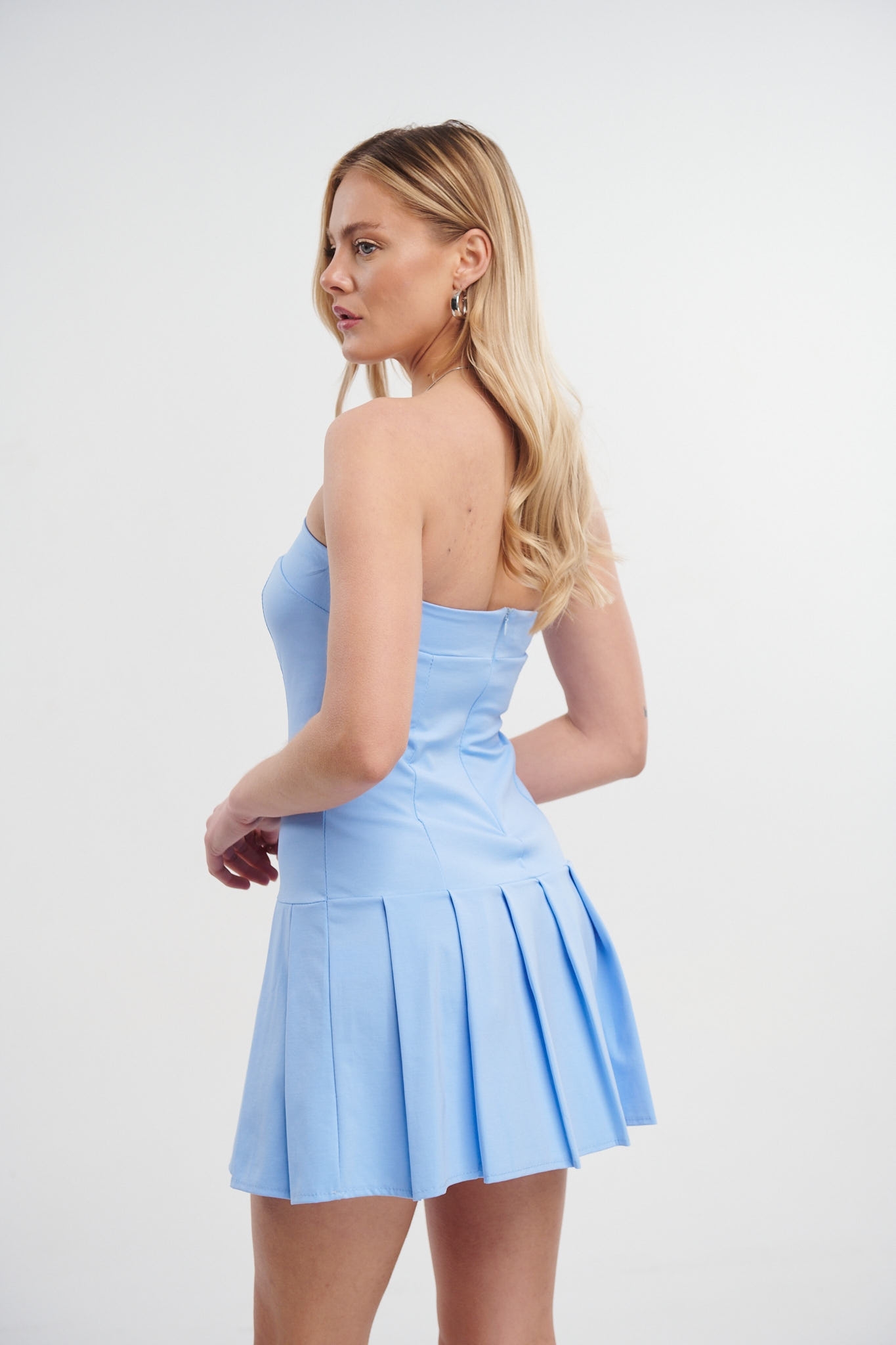 Pleated Bottom Strapless