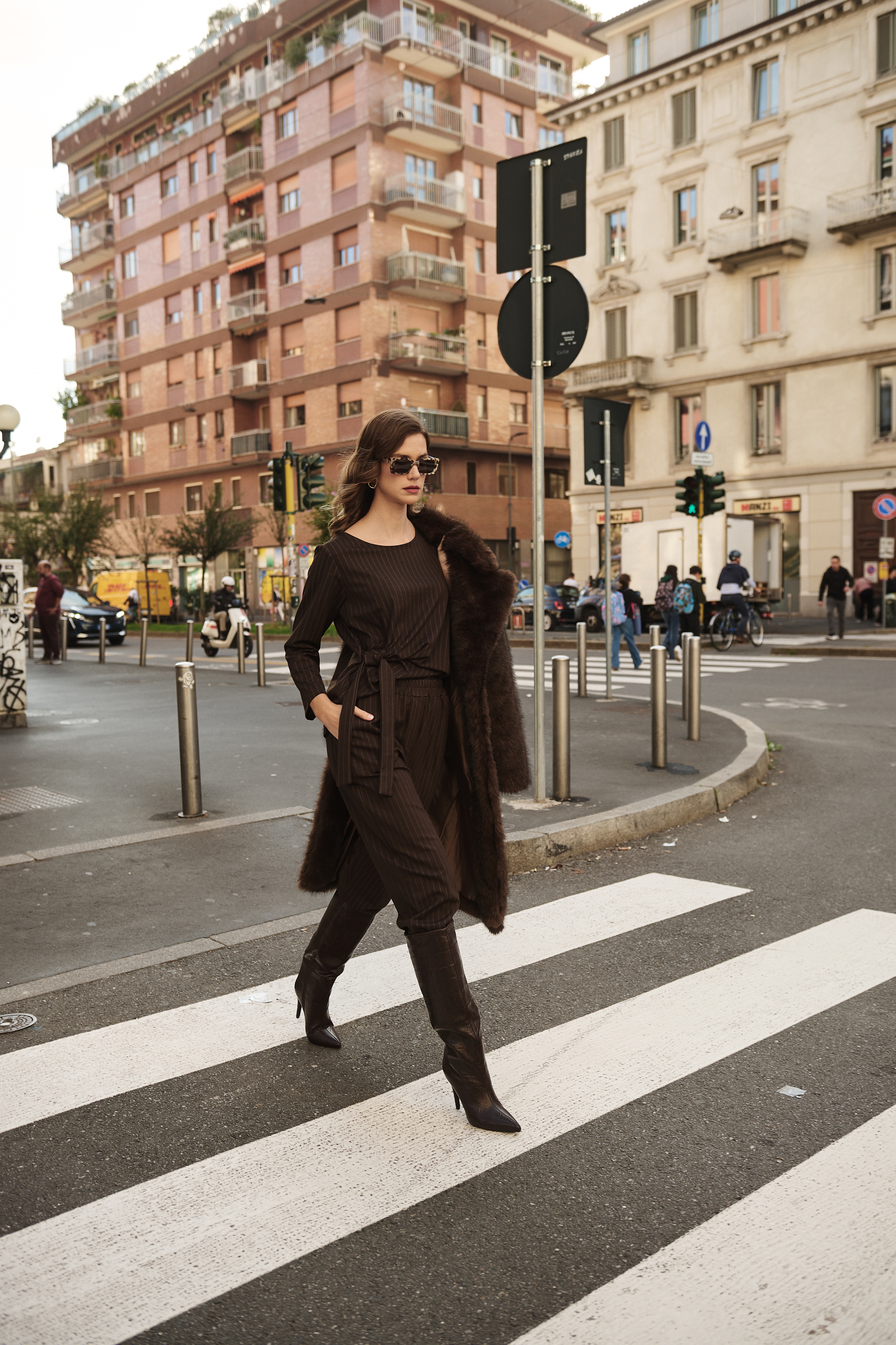 Σετ Μπλούζα Βράκα Ριγέ Με Δέσιμο