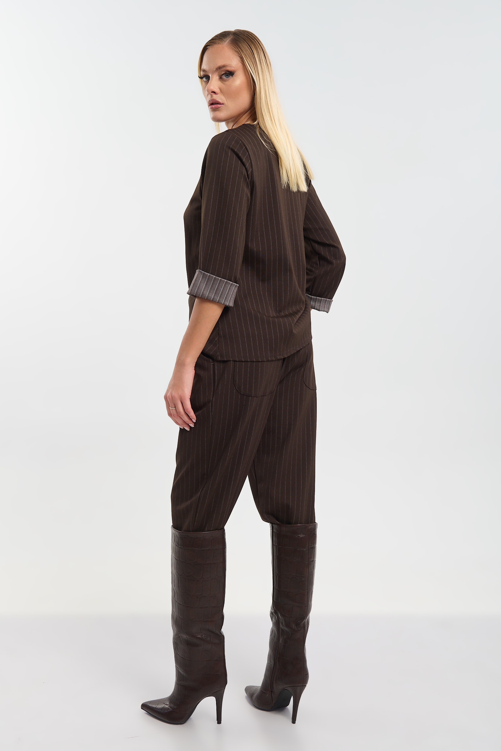 Σετ Μπλούζα Βράκα Ριγέ Με Δέσιμο