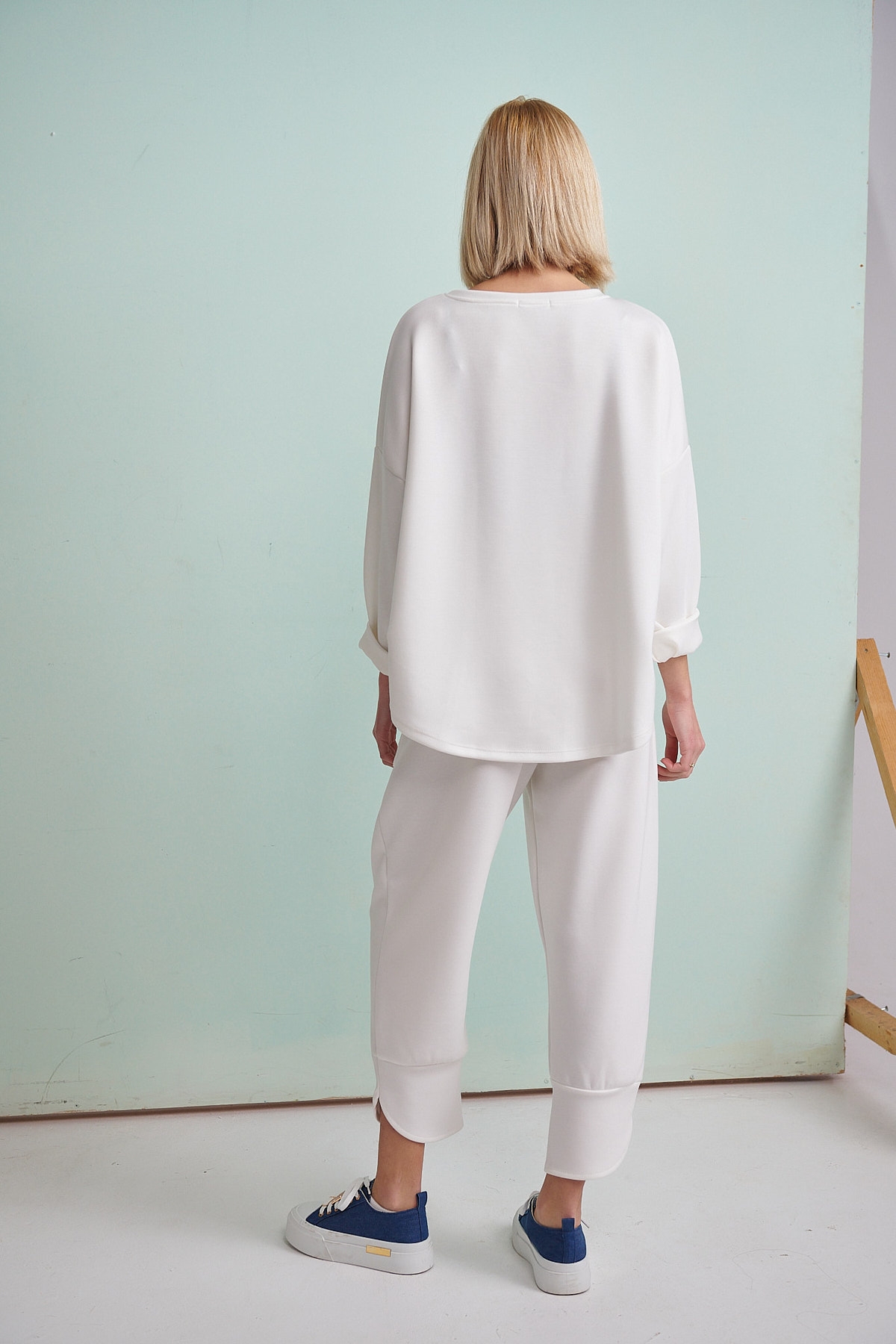 Rhinestoned Pocket Blouse Wide Pants Set