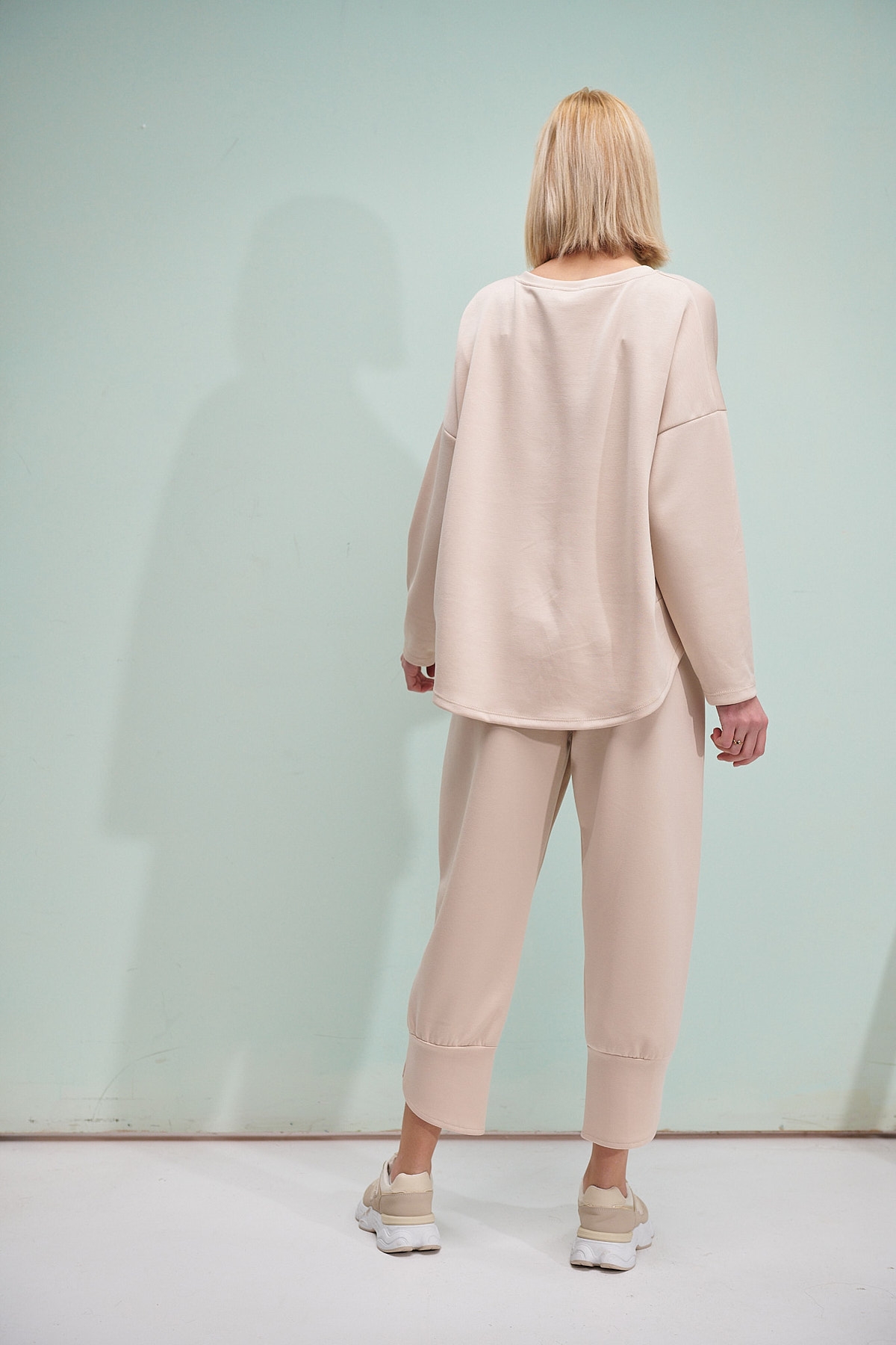 Rhinestoned Pocket Blouse Wide Pants Set