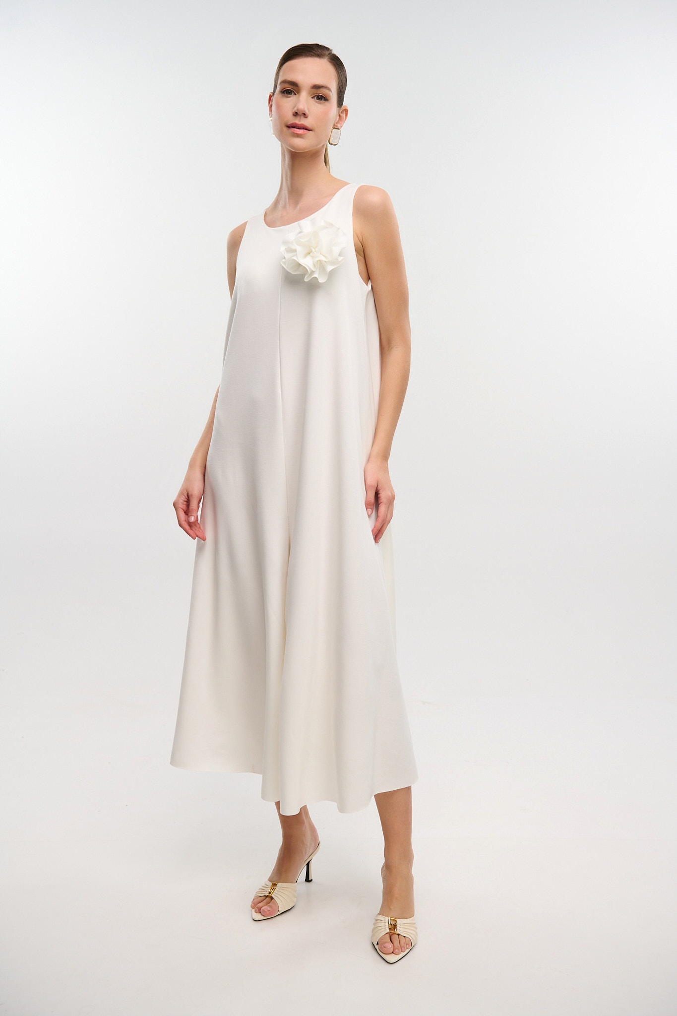 Oversized Jumpsuit With Brooch