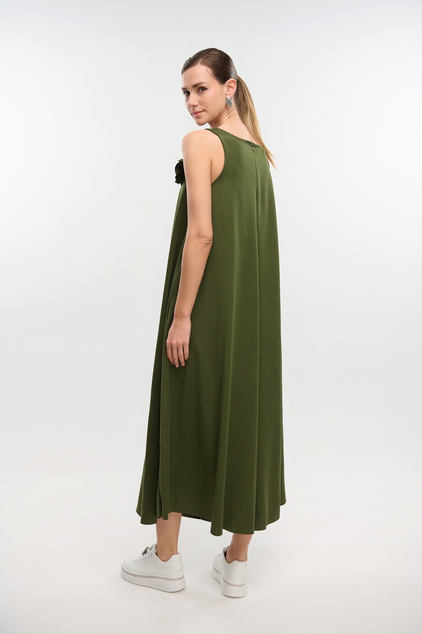 Oversized Jumpsuit With Brooch