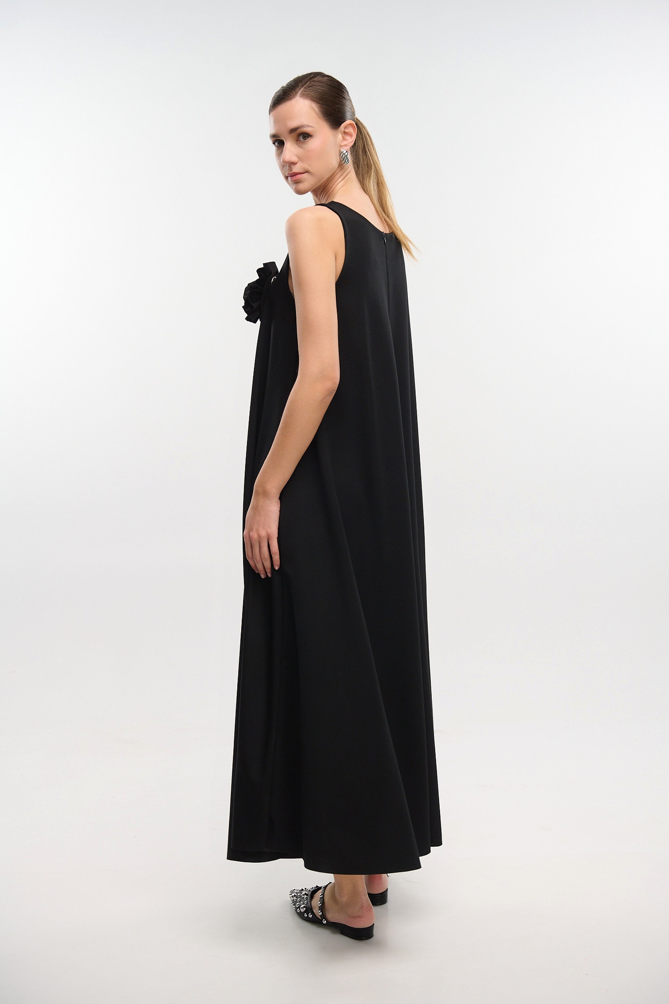 Oversized Jumpsuit With Brooch