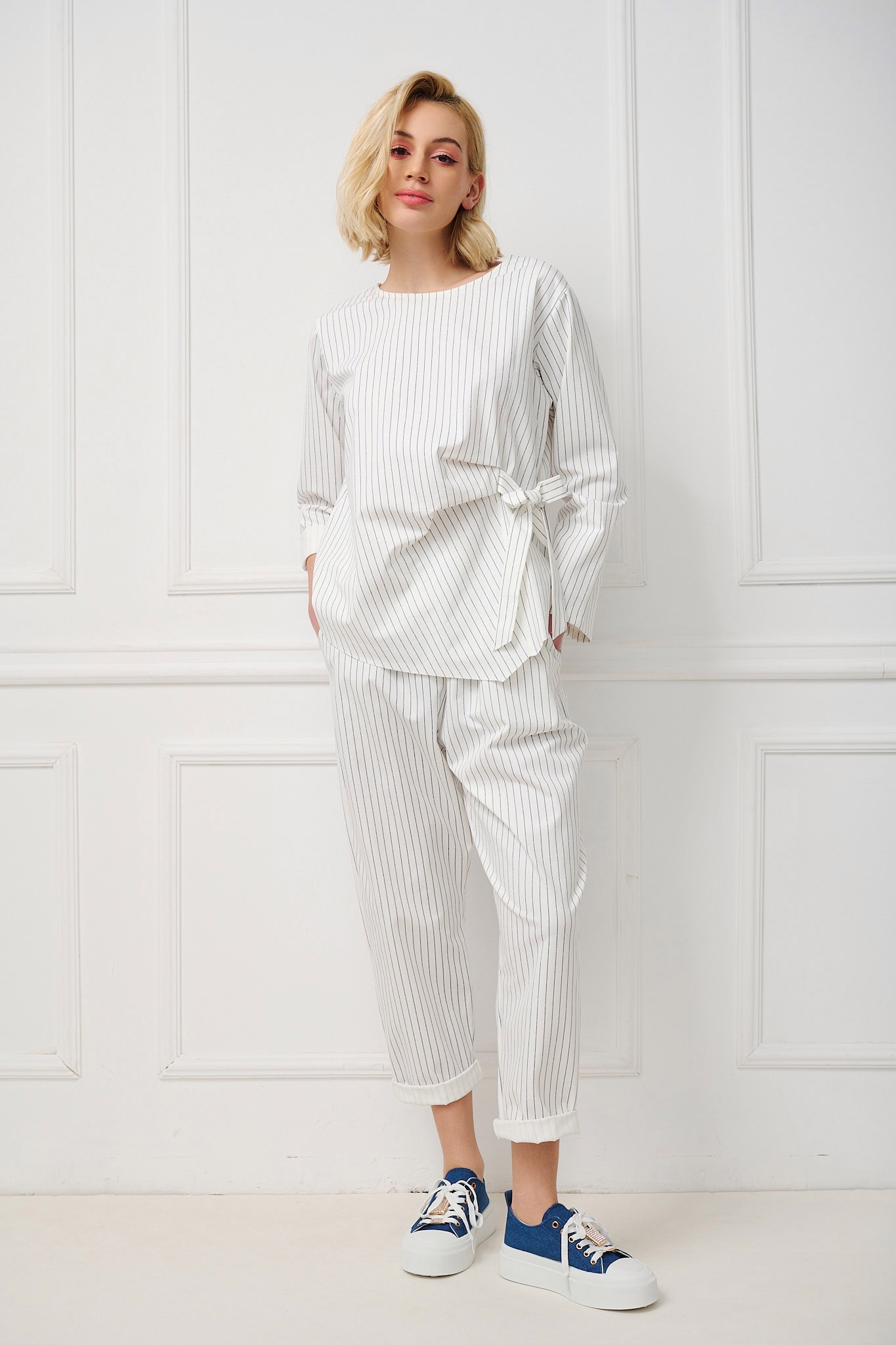 Striped Blouse and Trousers Co-Ord