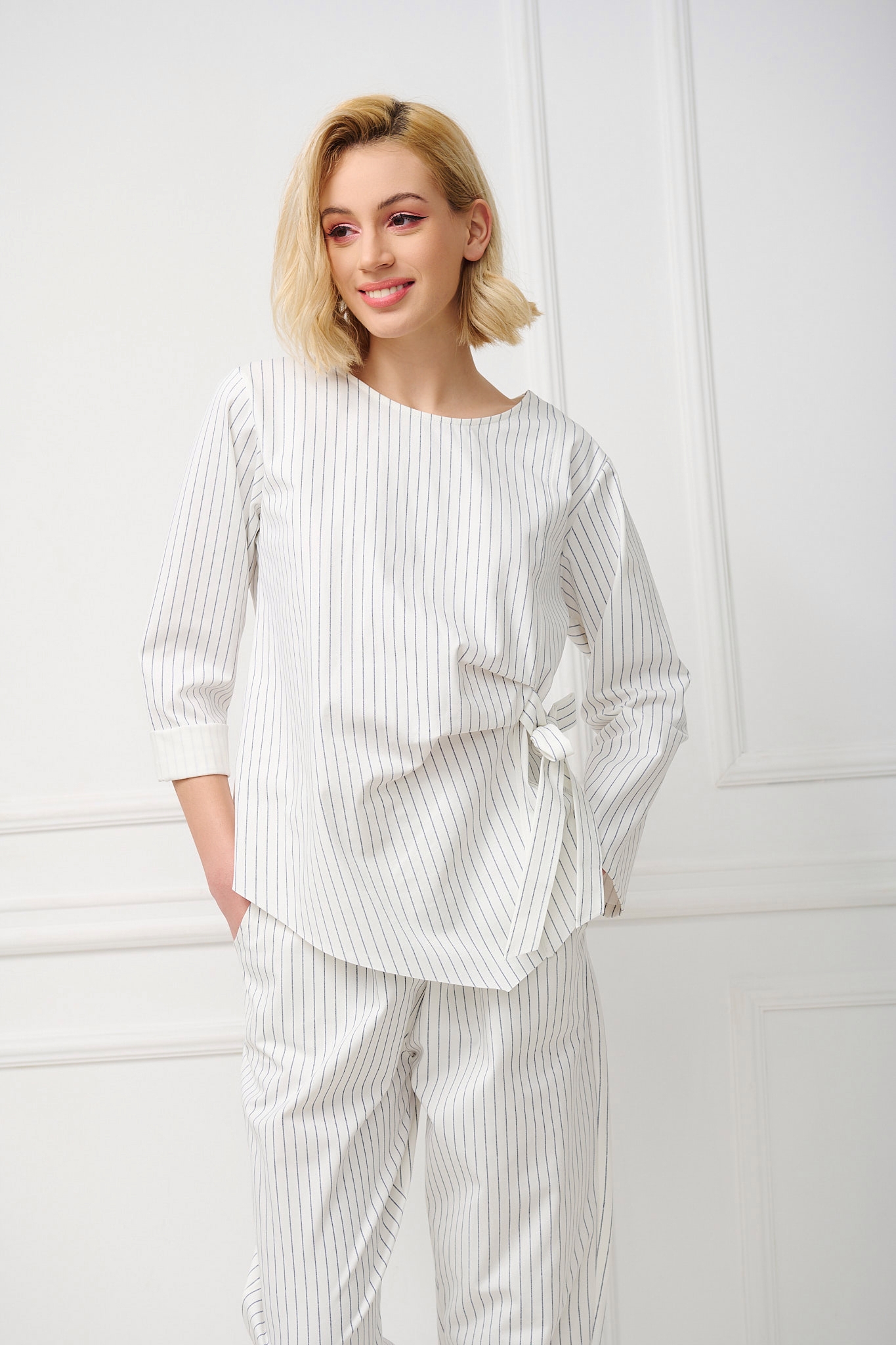 Striped Blouse and Trousers Co-Ord
