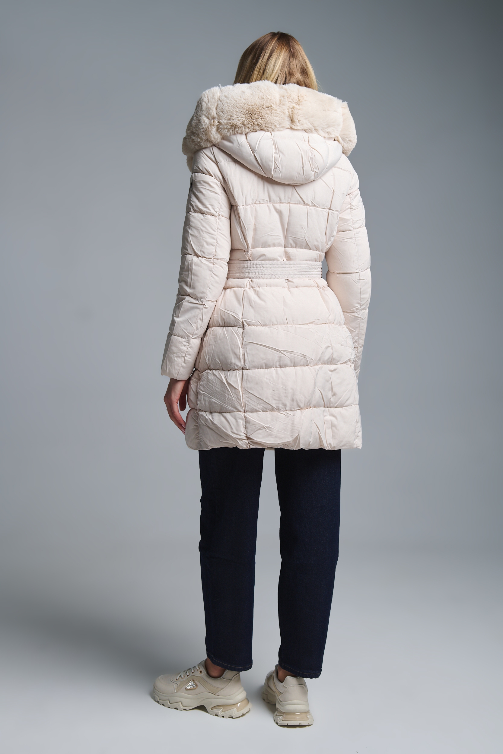 Μπουφάν Γούνα Μέση Κουκούλα