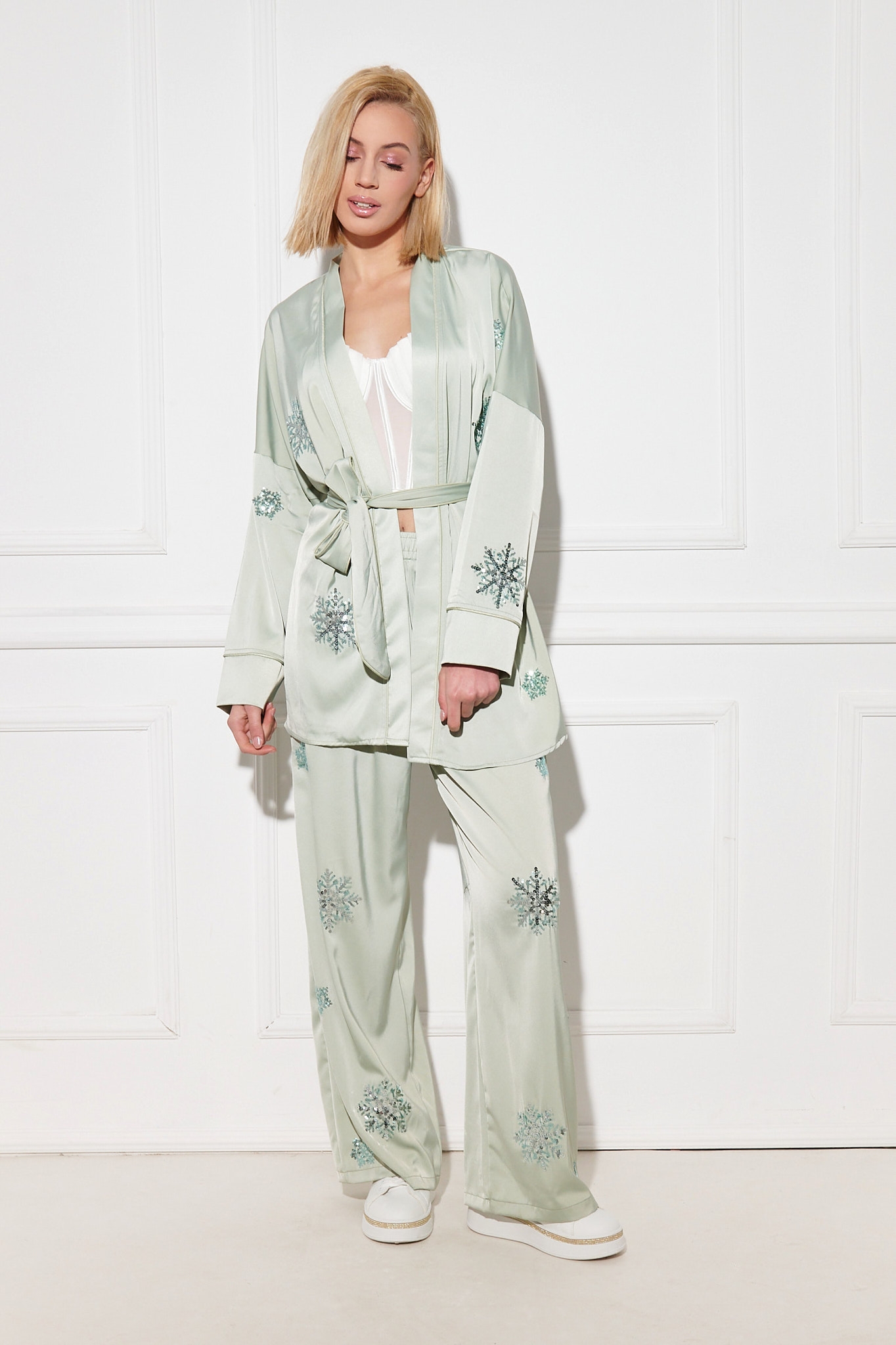 Satin Set Kimono & Pants