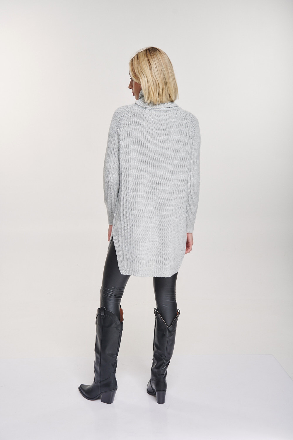 Lurex Knitted Turtleneck Dress