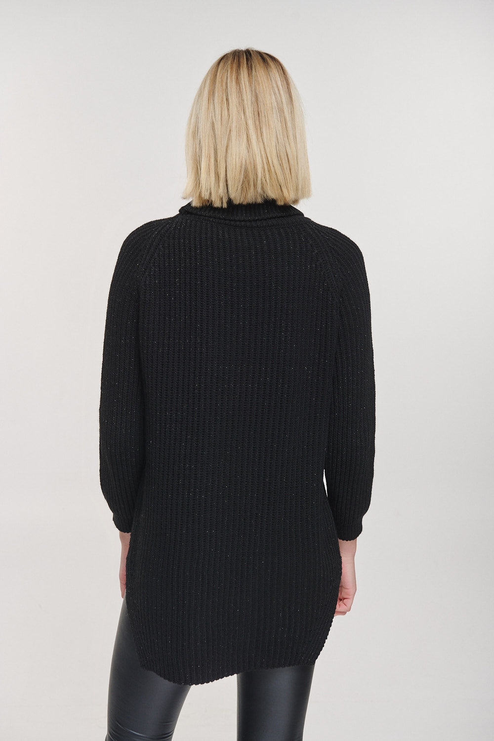 Lurex Knitted Turtleneck Dress