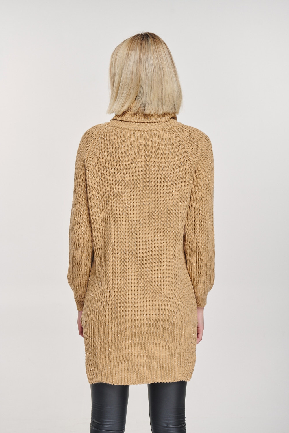 Lurex Knitted Turtleneck Dress