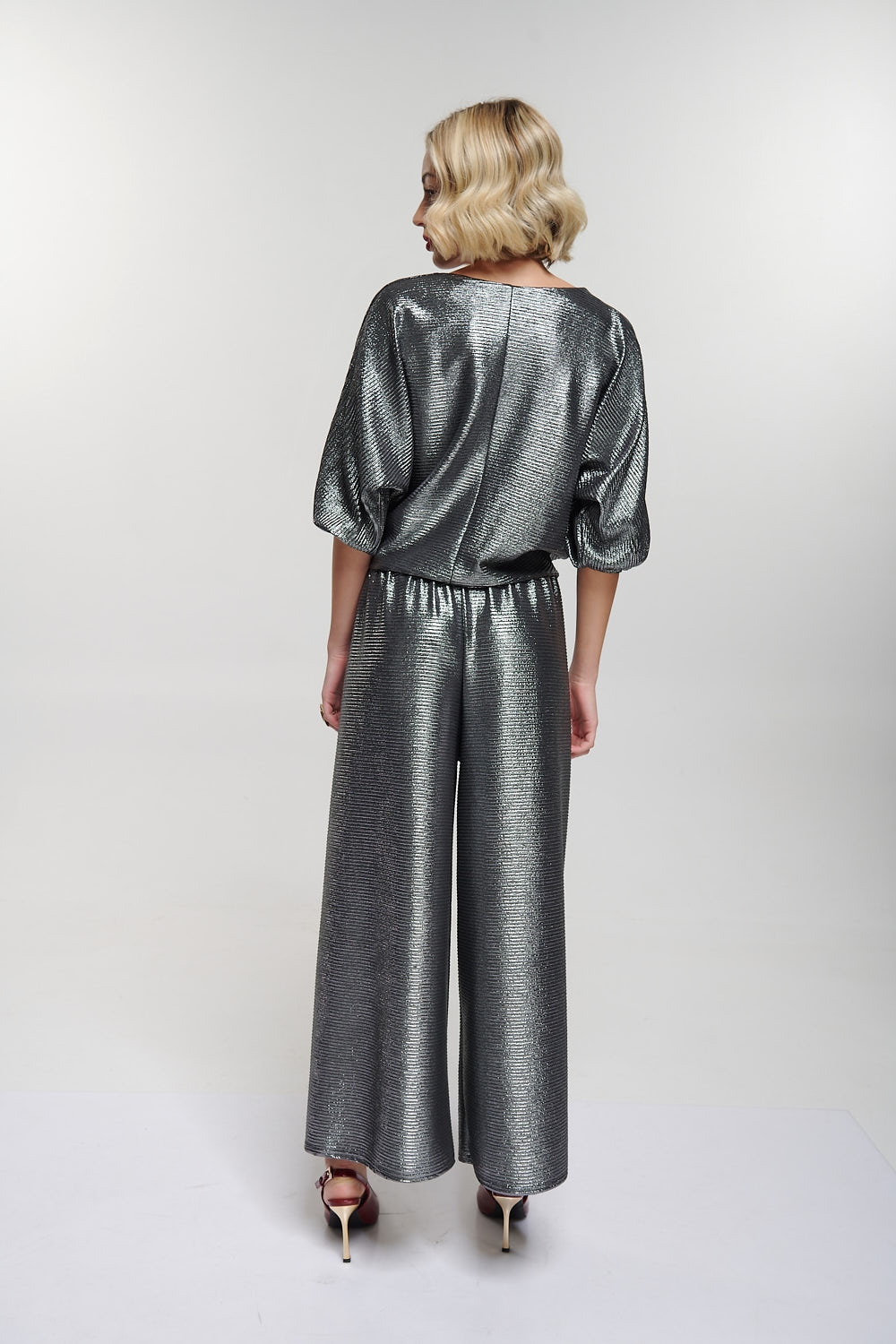 Shiny Wide Leg Pants