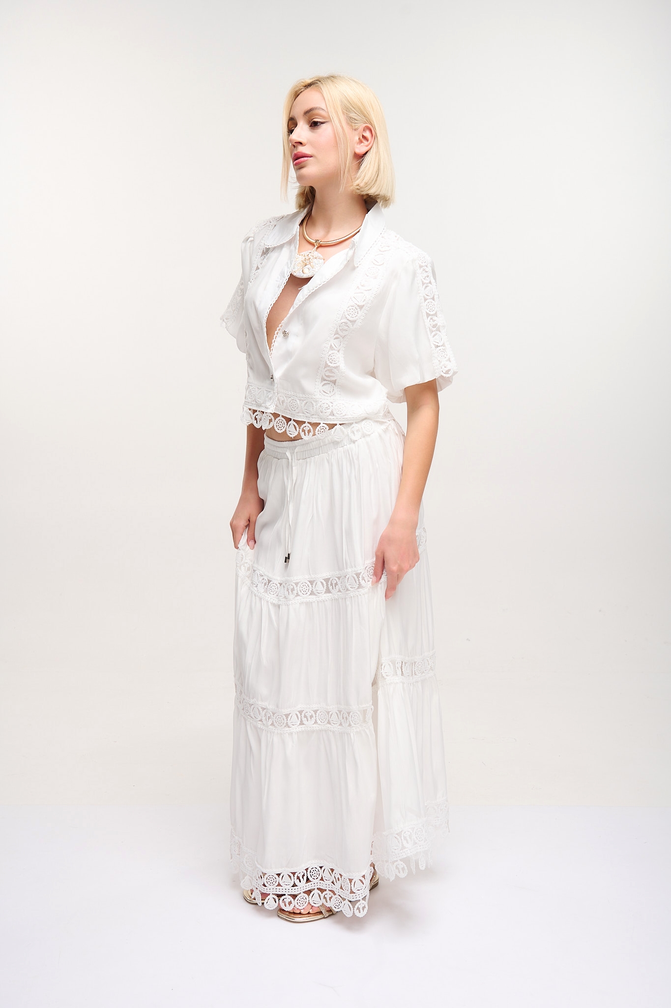 Two Pieces Set Shirt & Skirt Boho