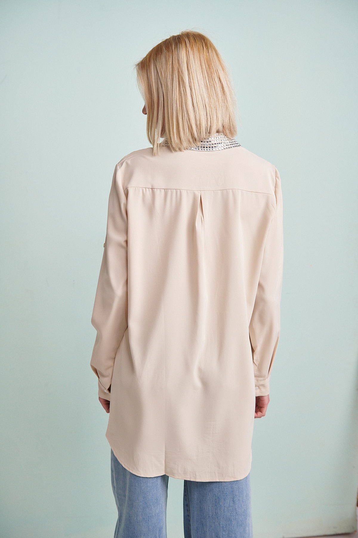 Rhinestoned Pocket Shirt