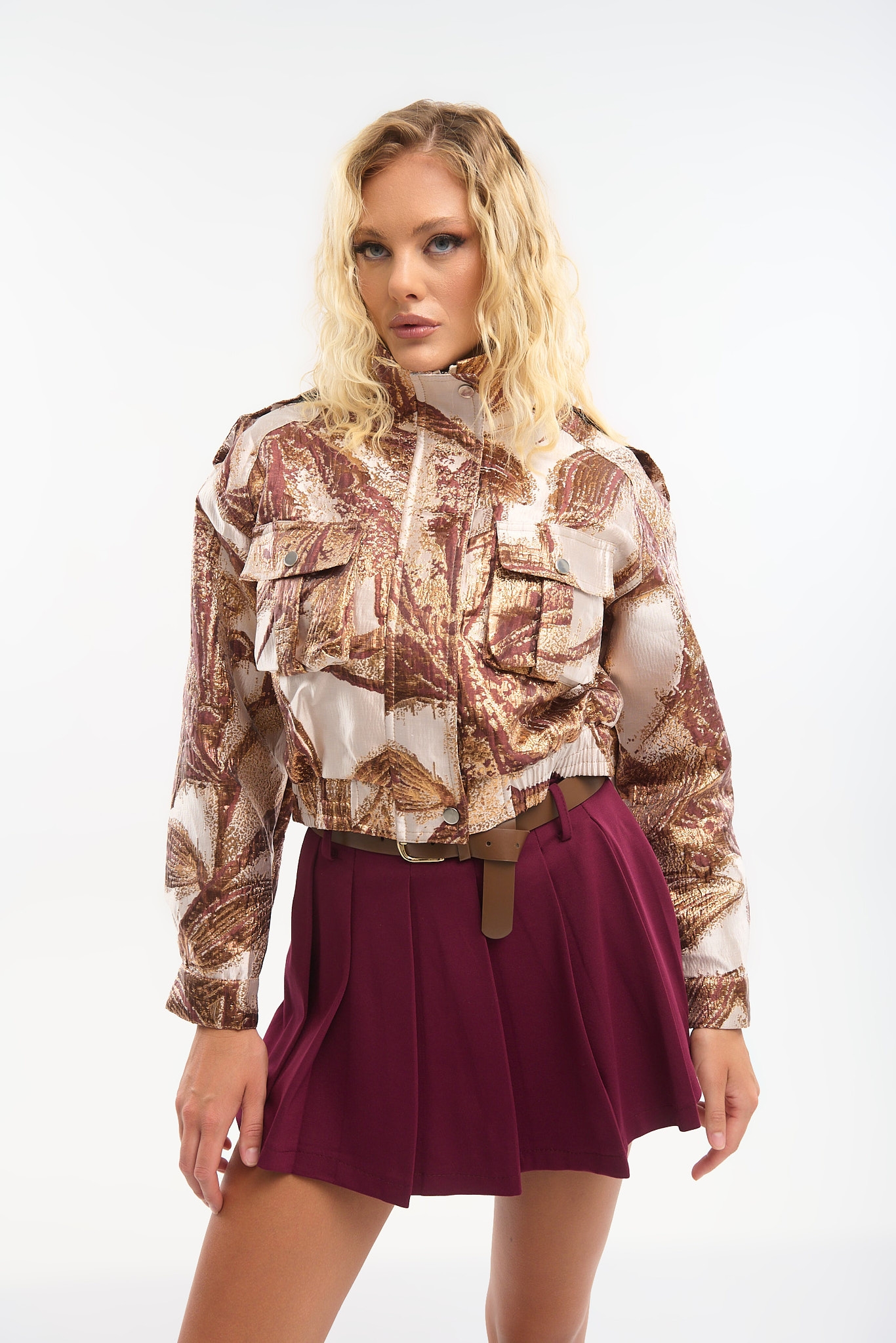 Printed Bomber with Foil Details