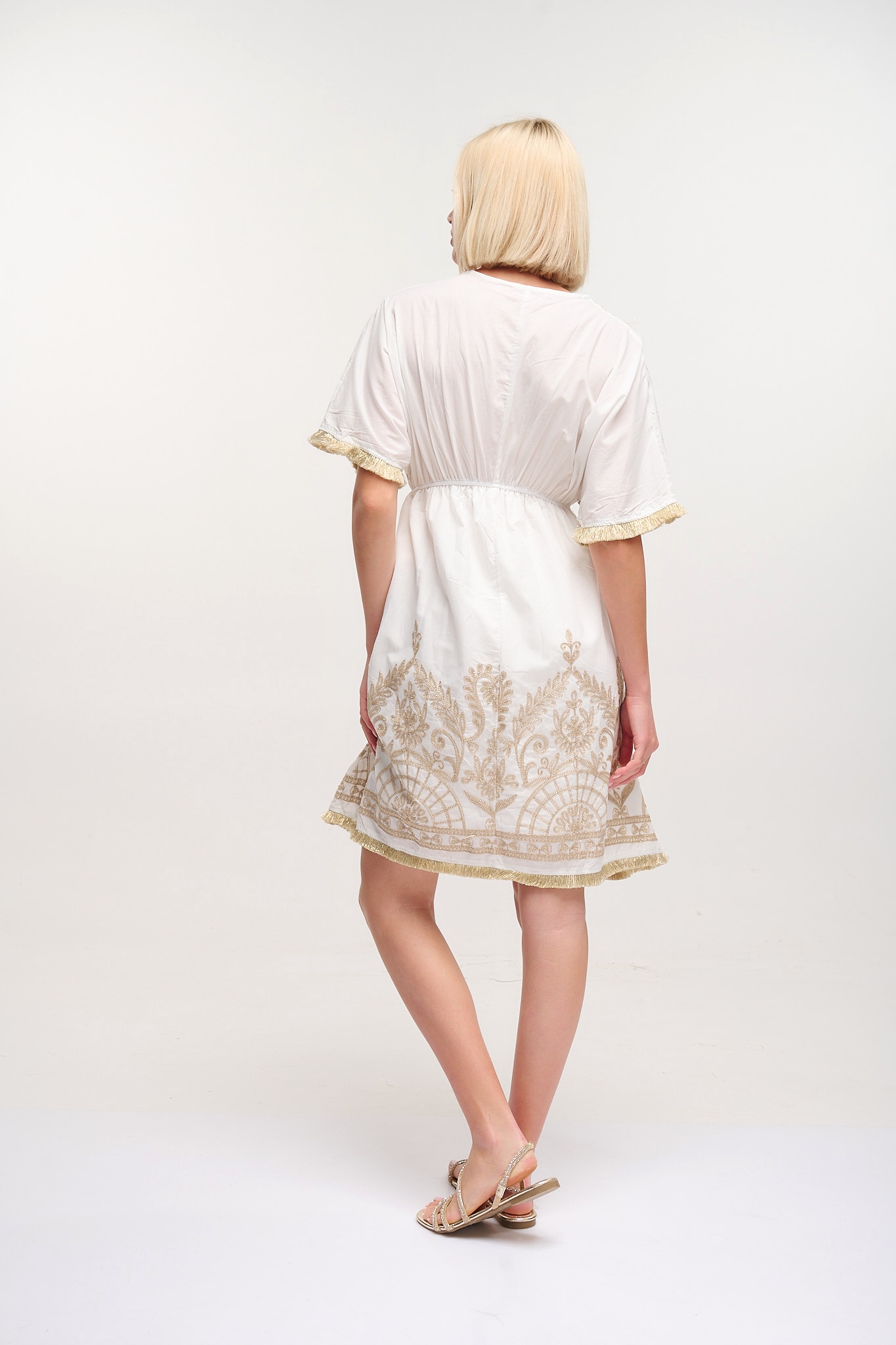 Gold Detailed Midi Dress