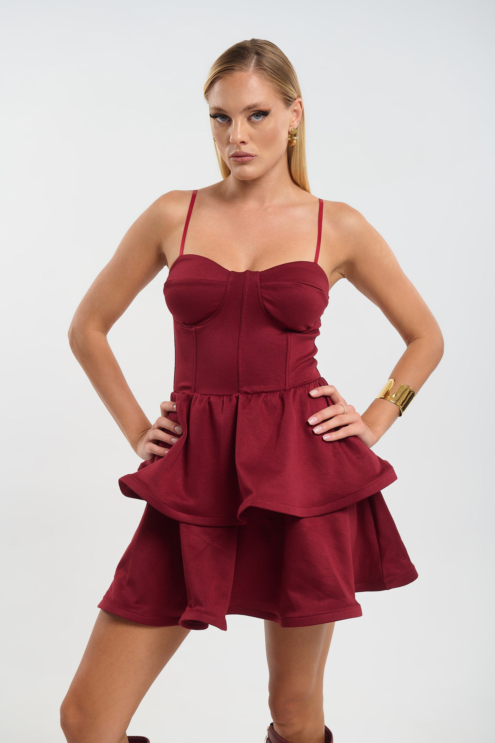 Mini Dress with Straps & Statement Ruffles – Flirty & Chic