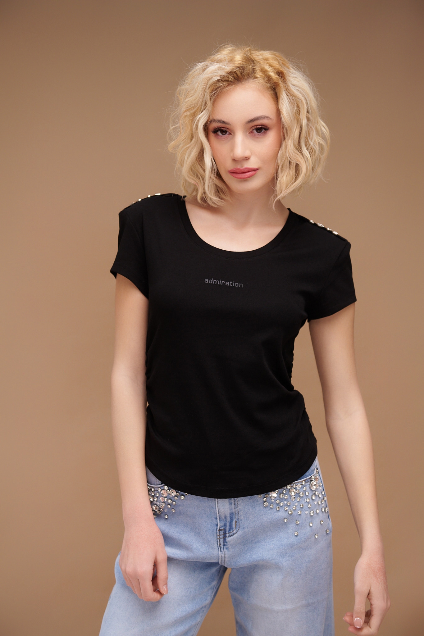 Love Shoulder Shirred T-Shirt
