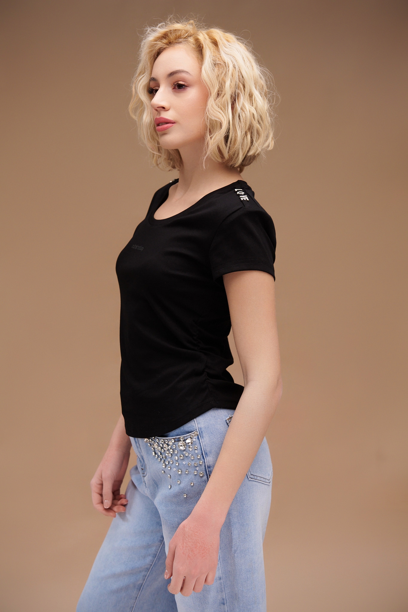 Love Shoulder Shirred T-Shirt