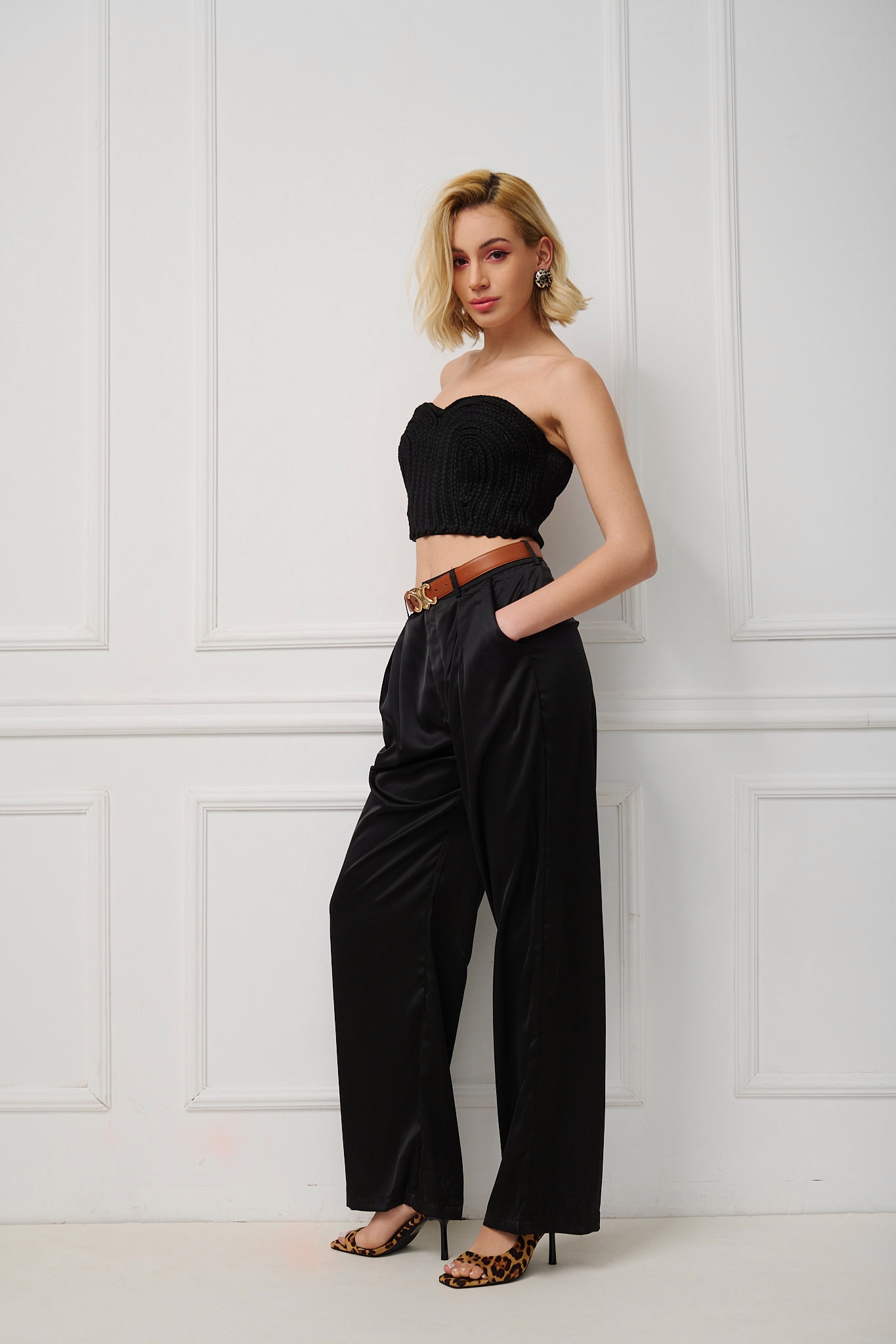 Two Pieces Set Bustie & Wide Leg Pants