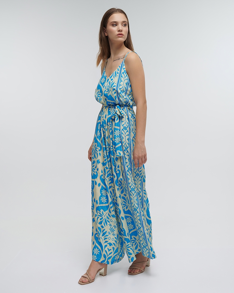 Ble Floral Sleeveless Jumpsuit