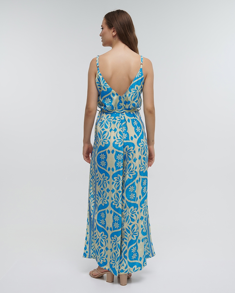 Ble Floral Sleeveless Jumpsuit