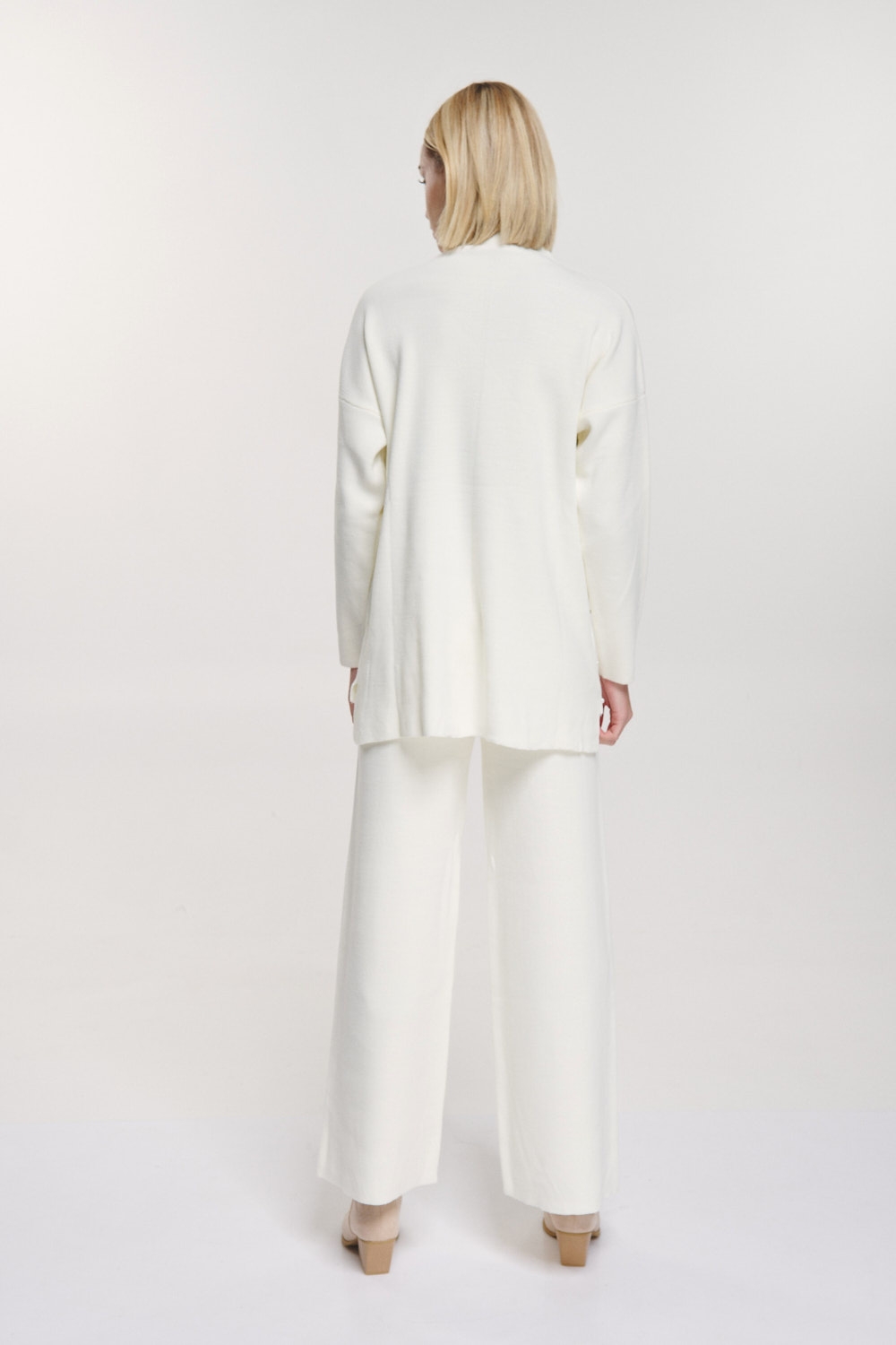 Rearl Polo Neck Blouse & Wide Pants Set