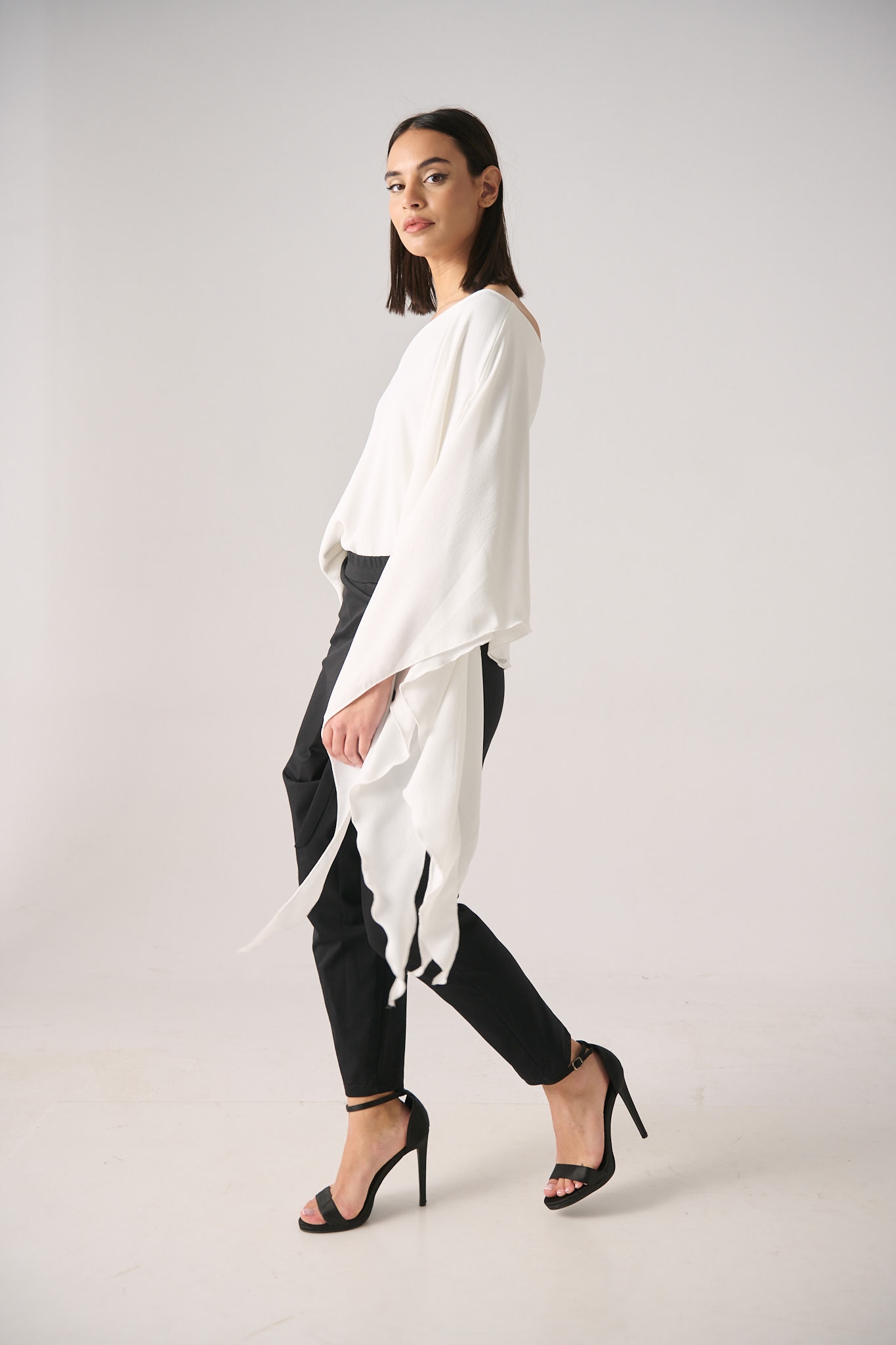 Kelly's One Shoulder Blouse With Pointed Endings