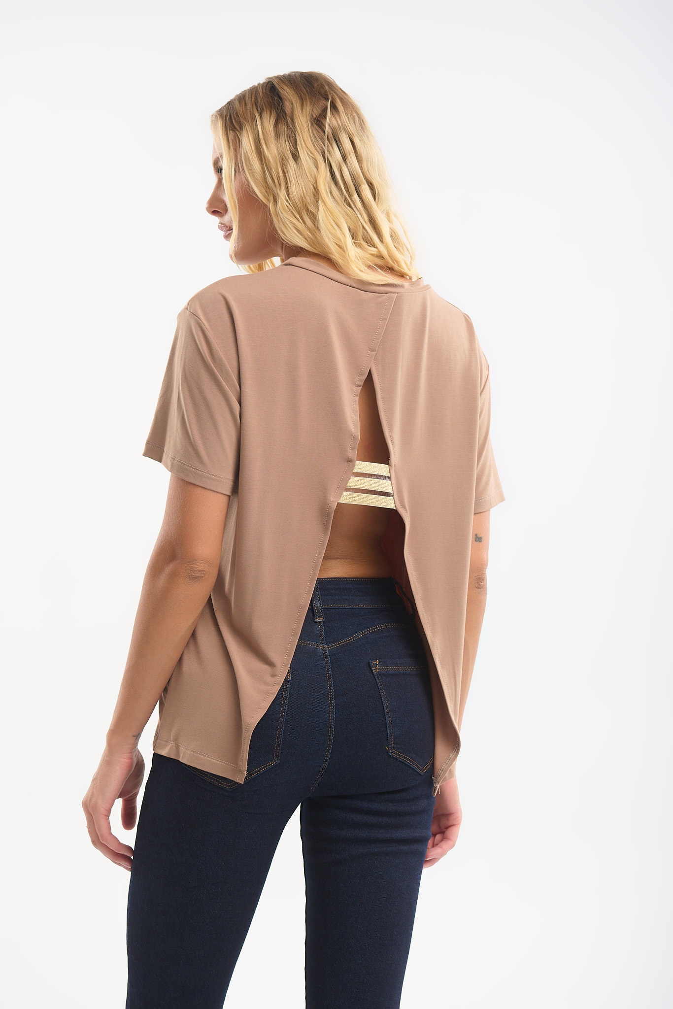 Kelly’s T-shirt with Back Cut-Out & Rhinestone Detail