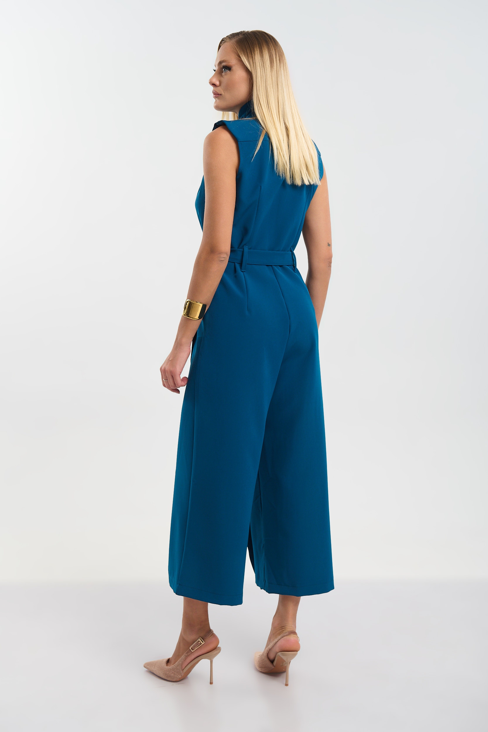 Kelly’s Ολόσωμη Αμάνικη Φόρμα Κρουαζέ με Δέσιμο &